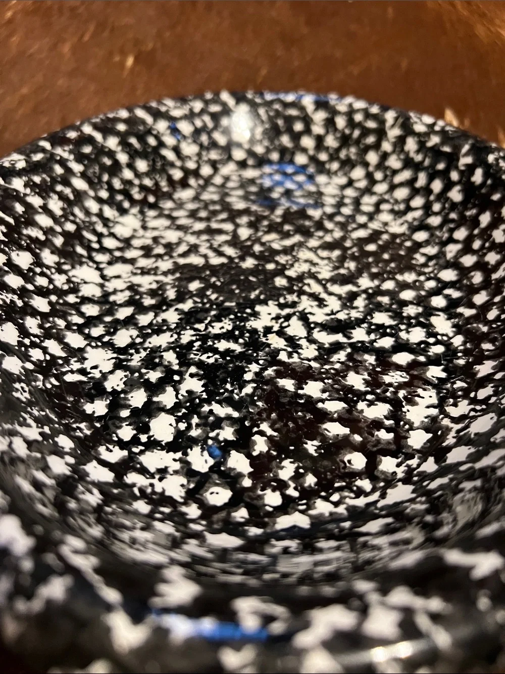 Black and White Speckled Ceramic Decorative Bowl